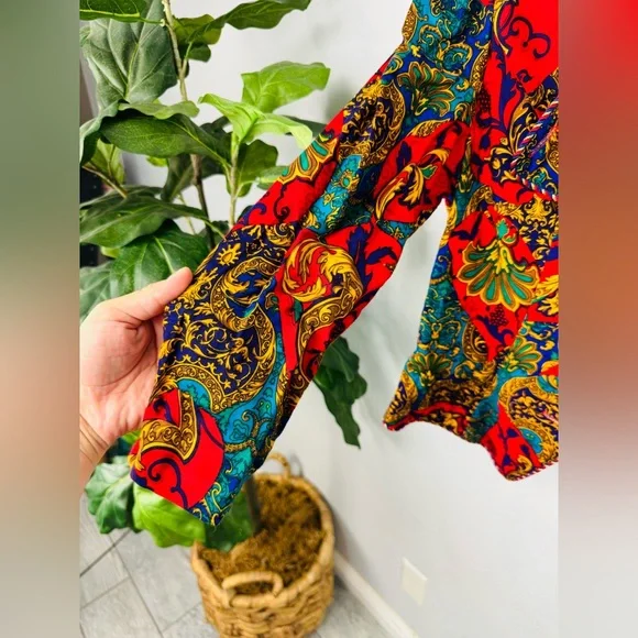 Vintage Jessica Howard Baroque Bright Red Elegant blazer Jacket - Picture 8 of 10